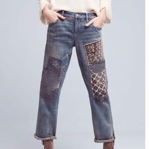 Pilcro by Anthropologie Patchwork Hyphen Boyfriend Jeans